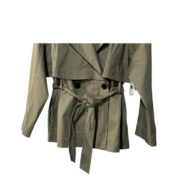VELVET BY GRAHAM & SPENCER WOMENS SMALL NANCY COTTON BLEND TRENCH COAT KHAKI NEW - Picture 8 of 15